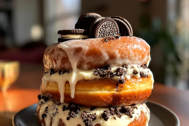 Fresh ingredients for Creamy Donut Stack Delight