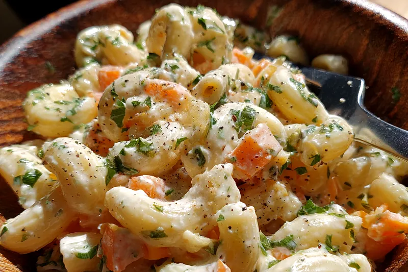 Cooking process for Creamy Jalapeno Macaroni Salad