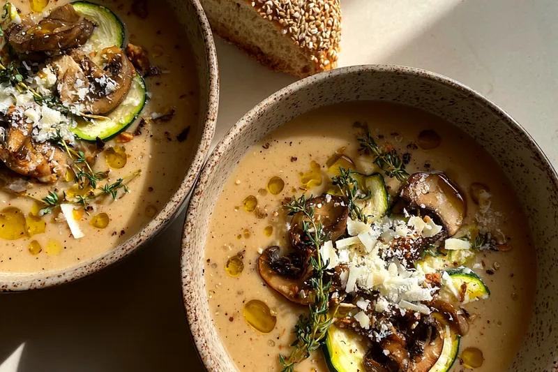 Fresh ingredients for Creamy Vegetable Soup