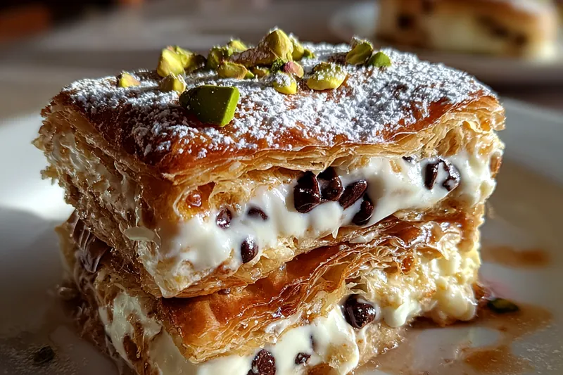 Fresh ingredients for Crispy Cannoli Squares