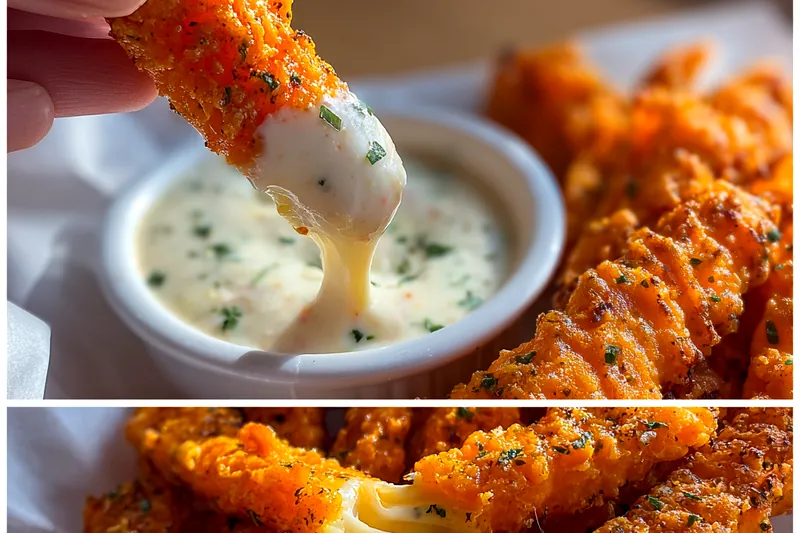 Fresh ingredients for Crispy Cheese Sticks with Sauce