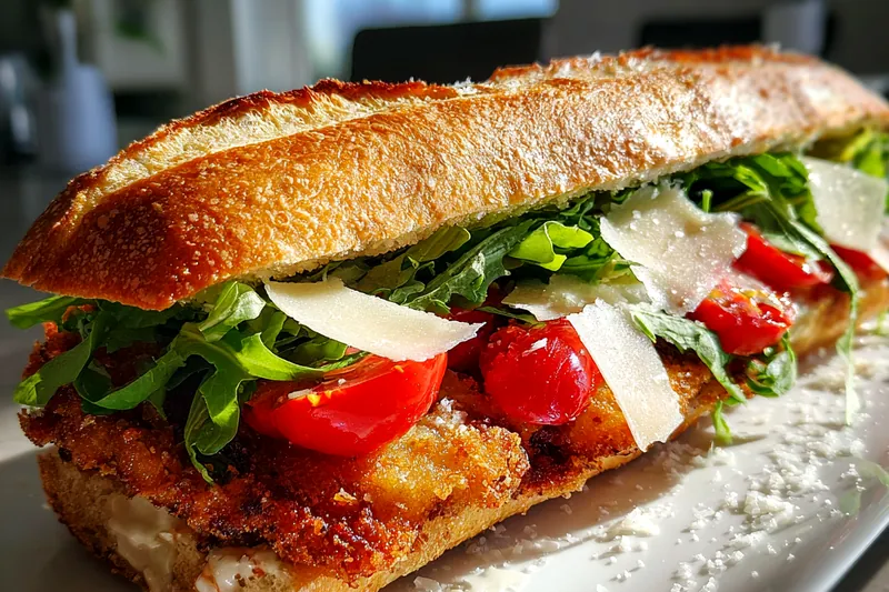 Cooking process for Crispy Chicken Caesar Sandwich