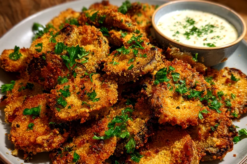 Cooking process for Crispy Fried Mushrooms