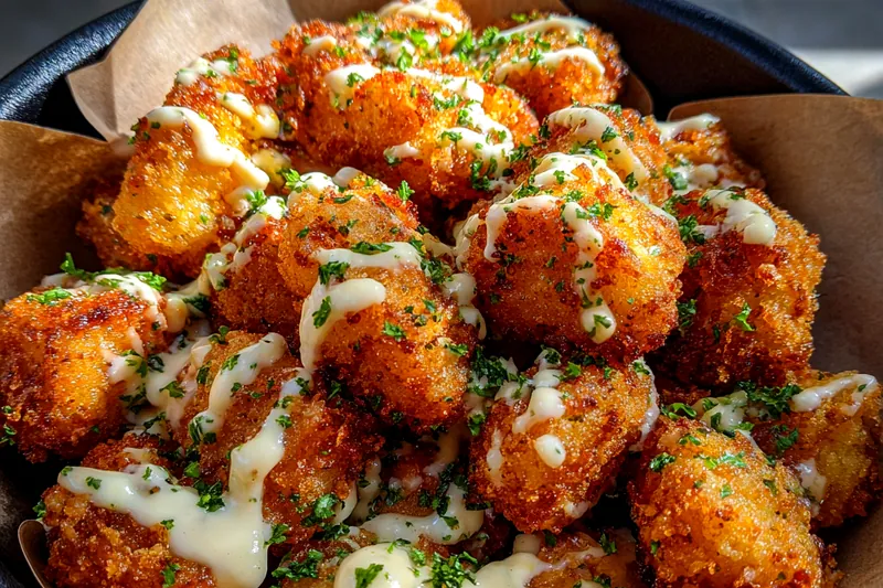 Cooking process for Crispy Garlic Parmesan Bites