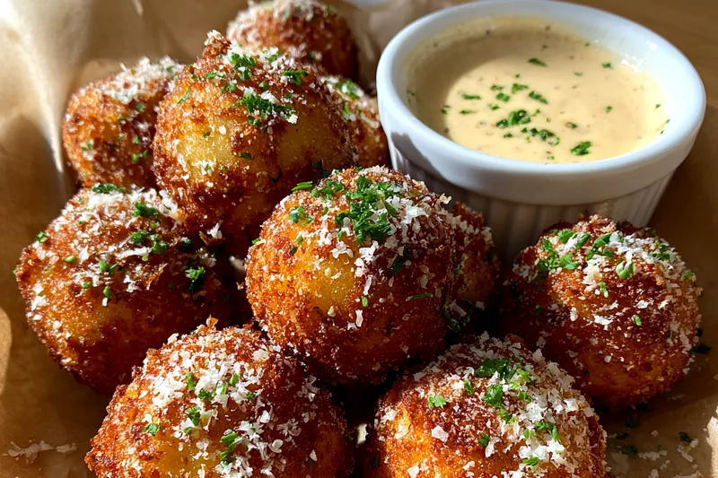 Fresh ingredients for Crispy Parmesan Potato Balls
