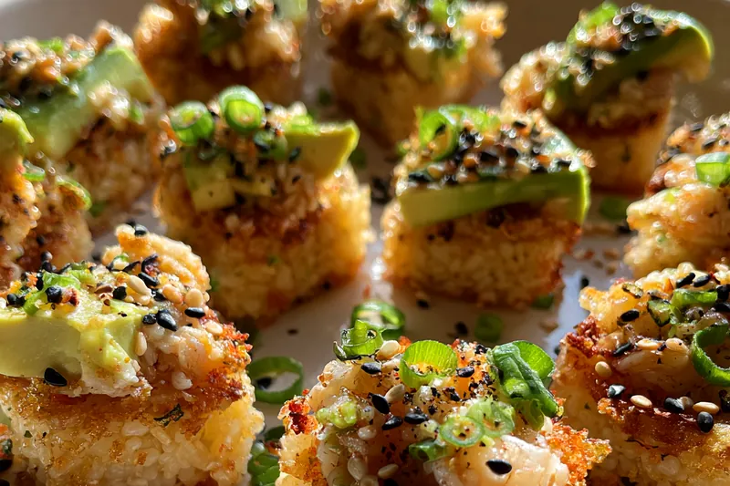 Cooking process for Crispy Salmon Rice Bites