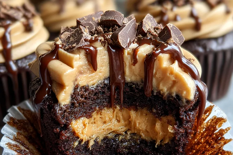 Cooking process for Decadent Chocolate Peanut Butter Cupcake