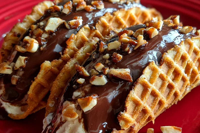 Fresh ingredients for Decadent Chocolate Waffle Tacos