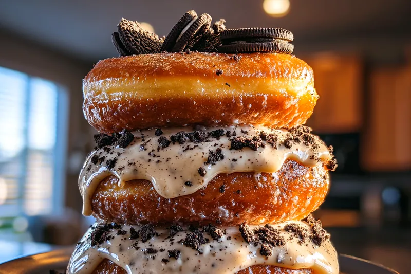 Cooking process for Decadent Donut Layer Delight