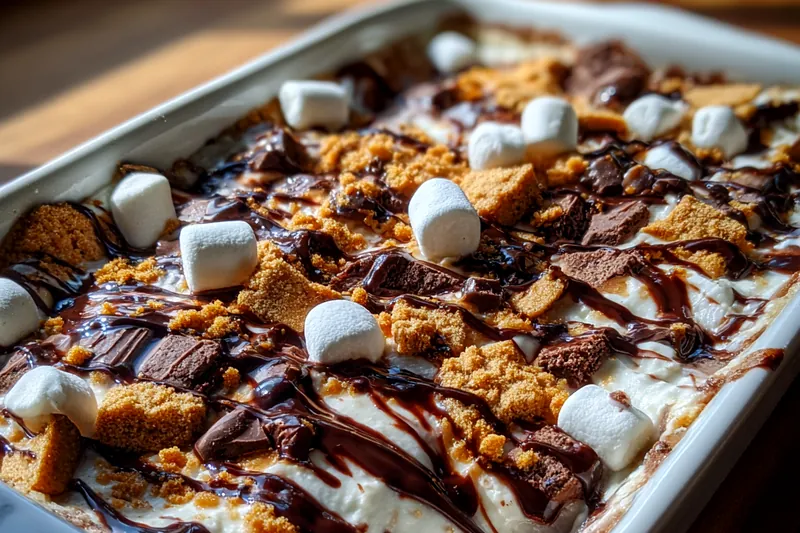 Cooking process for Decadent S'mores Layered Dessert