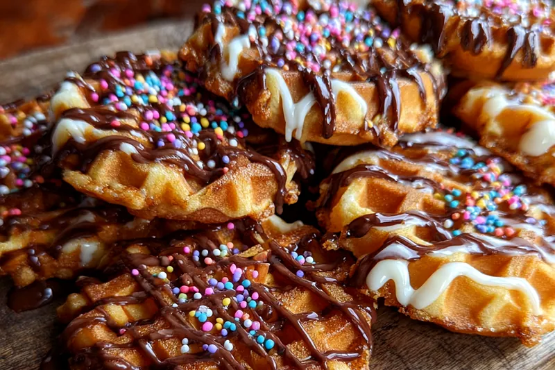 Fresh ingredients for Delicious Chocolate Drizzled Waffles