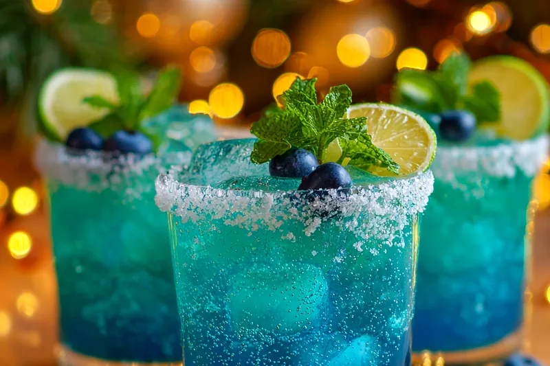 Cooking process for Festive Blueberry Lime Beverage