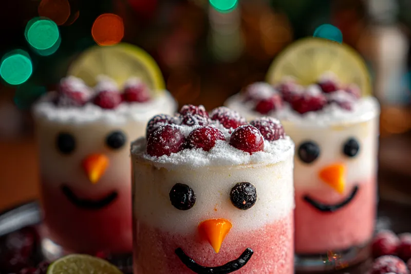 Cooking process for Festive Cranberry Snowman Punch
