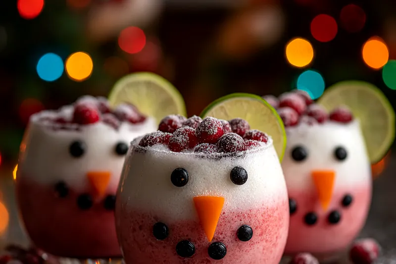 Fresh ingredients for Festive Cranberry Snowman Punch