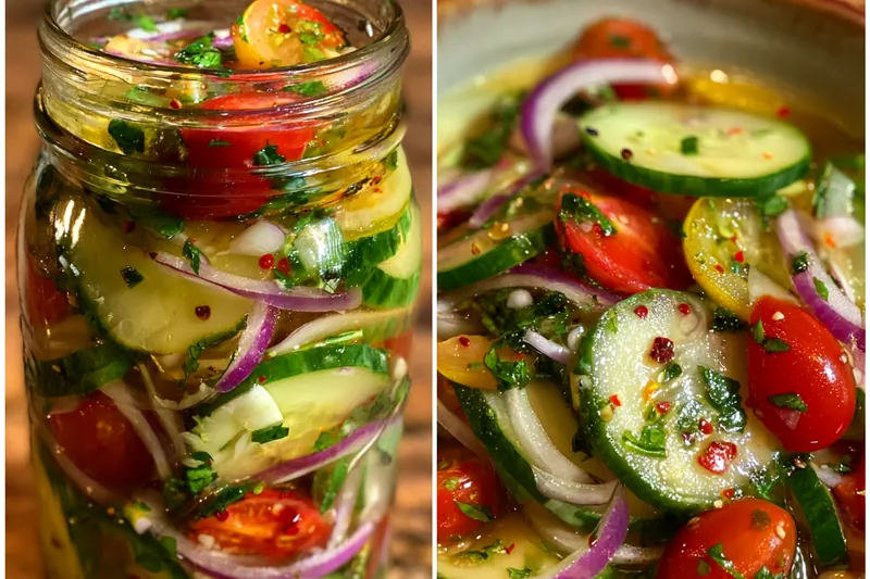 Cooking process for Fresh Cucumber Tomato Salad