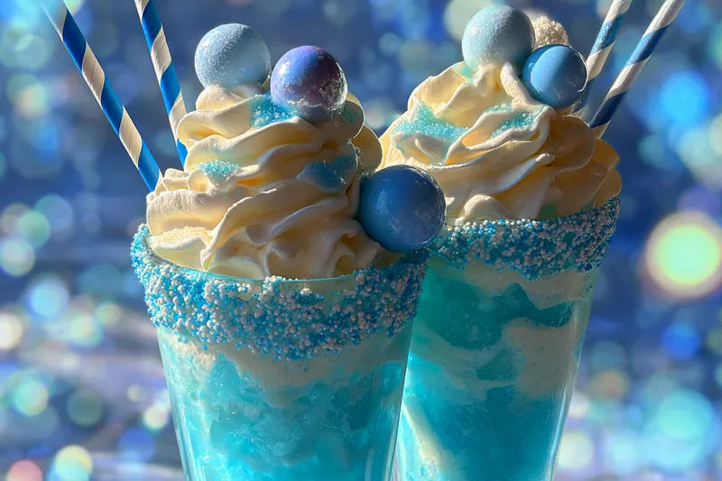 Fresh ingredients for Frosty Blue Mocktail