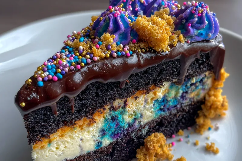 Fresh ingredients for Galaxy Chocolate Cookie Cake