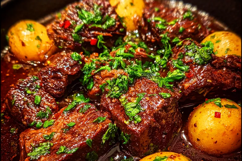 Cooking process for Garlic Butter Beef Delight