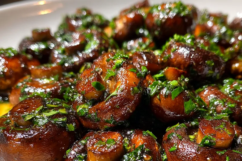 Fresh ingredients for Garlic Butter Sautéed Mushrooms
