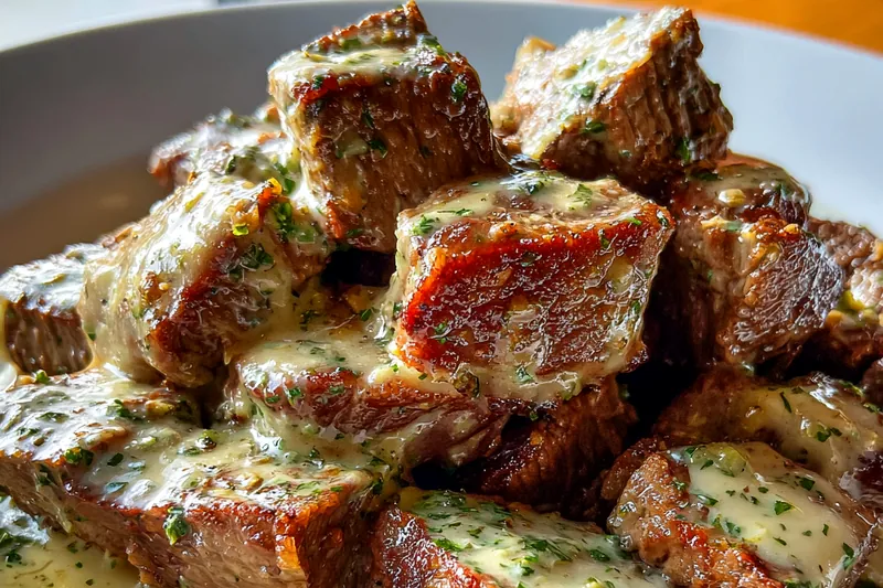 Cooking process for Garlic Butter Steak Bites