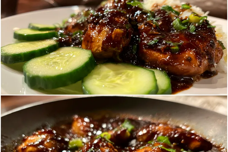 Cooking process for Glazed Chicken with Vegetables