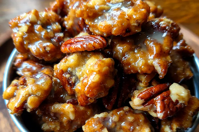 Cooking process for Glazed Pecan Crunch Bites