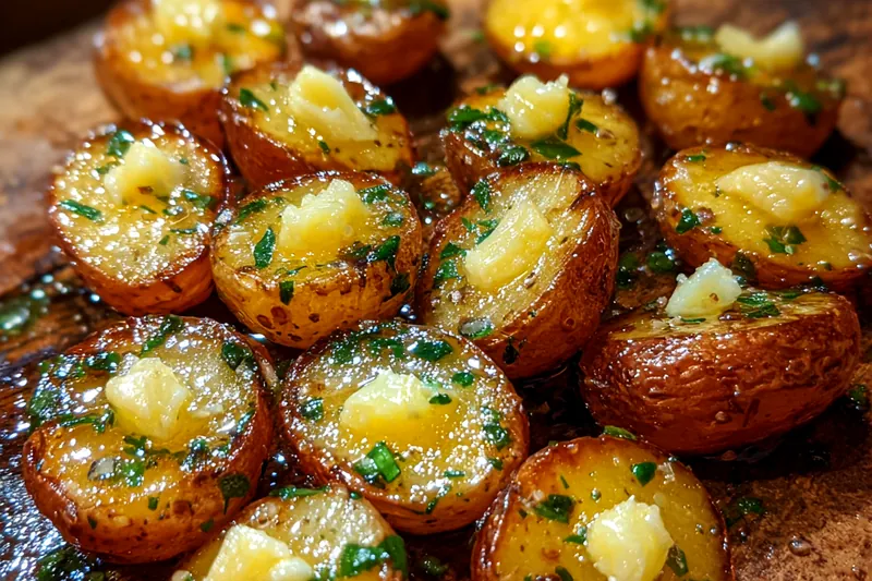 Cooking process for Golden Buttered Garlic Potatoes