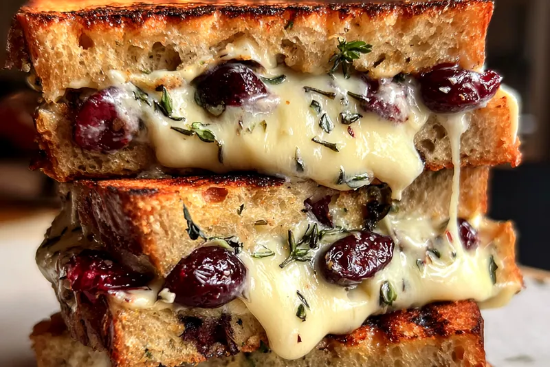 Cooking process for Gourmet Apple Cranberry Melted Cheese Toast