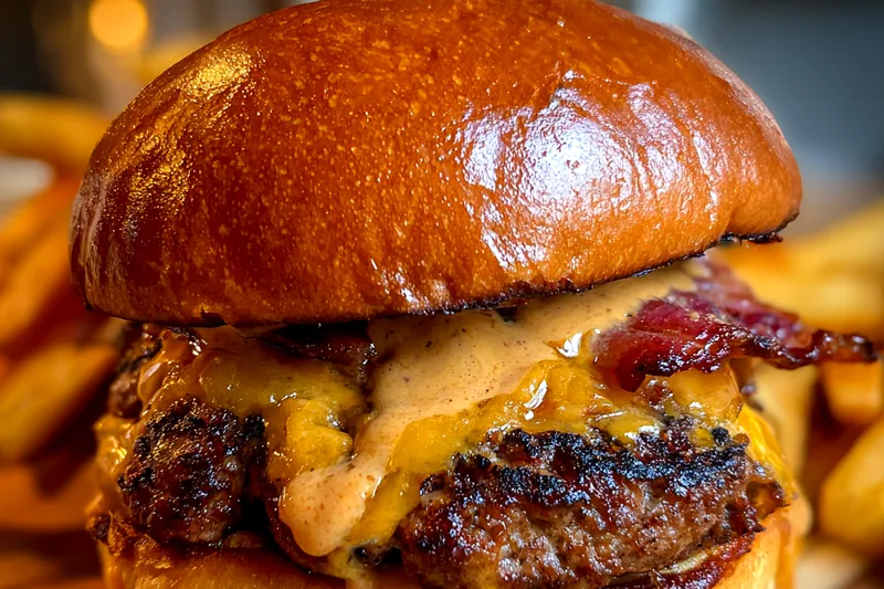 Fresh ingredients for Grilled Bacon Burger Delight