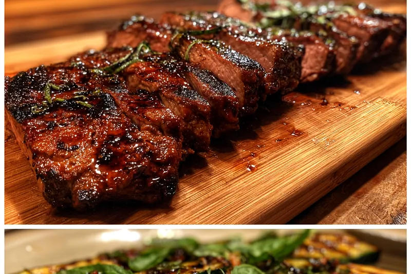 Cooking process for Grilled Balsamic Flank Steak