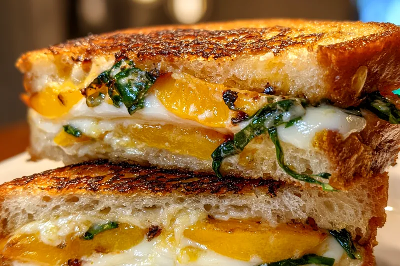 Fresh ingredients for Grilled Cheese with Peaches