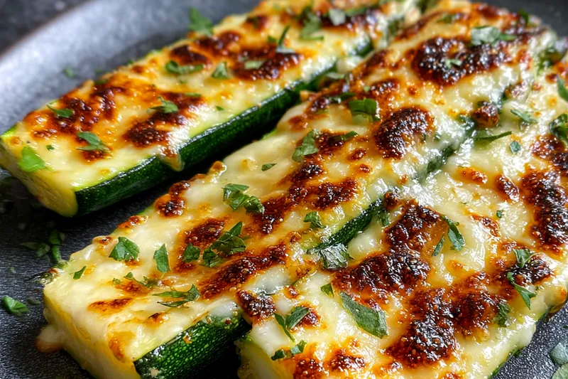 Cooking process for Grilled Cheesy Zucchini Slices