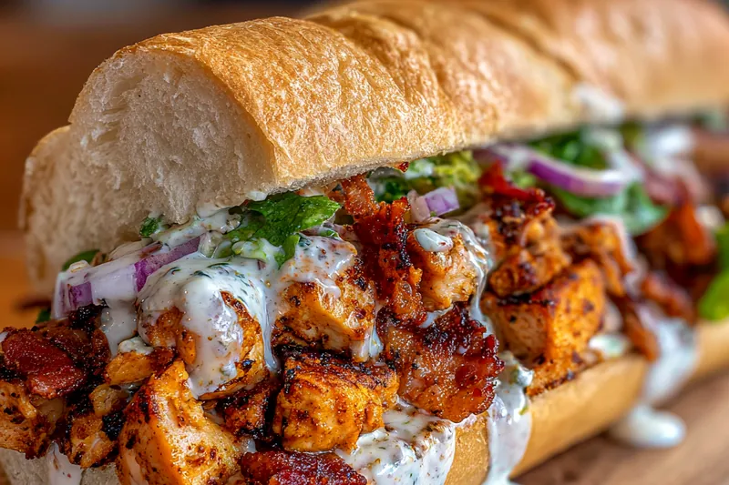 Cooking process for Grilled Chicken Bacon Sub