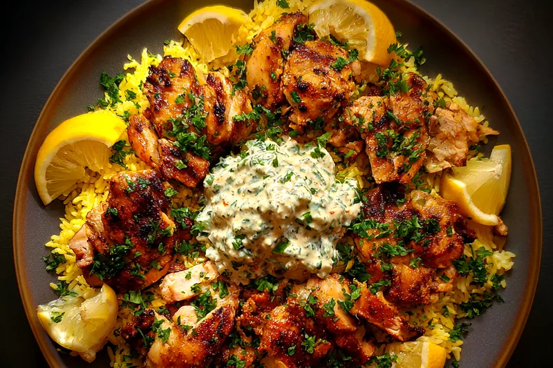 Fresh ingredients for Grilled Chicken Lemon Rice