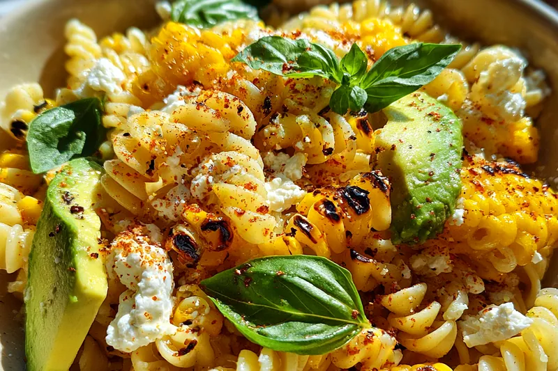 Cooking process for Grilled Corn Pasta Salad