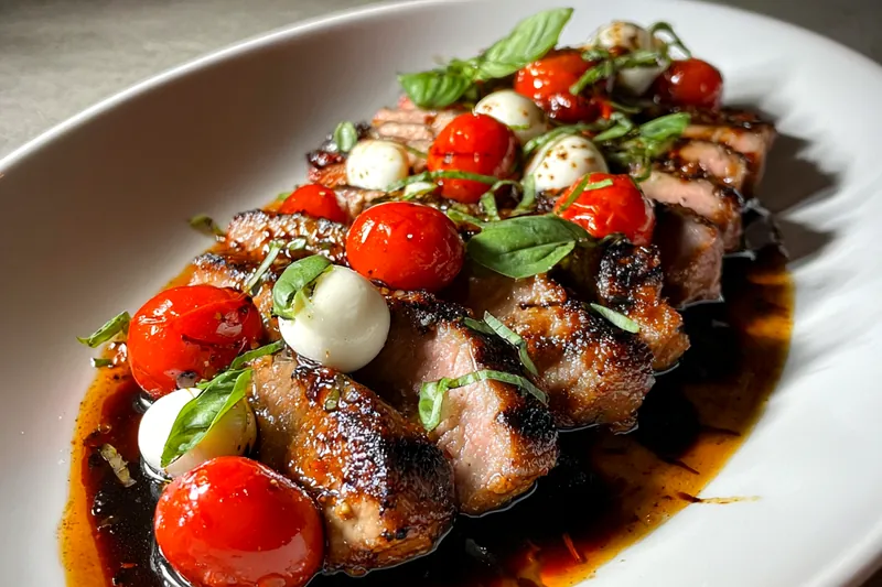 Cooking process for Grilled Steak Caprese Delight