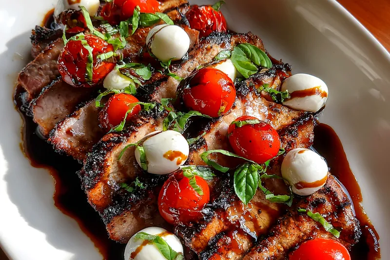 Fresh ingredients for Grilled Steak Caprese Delight