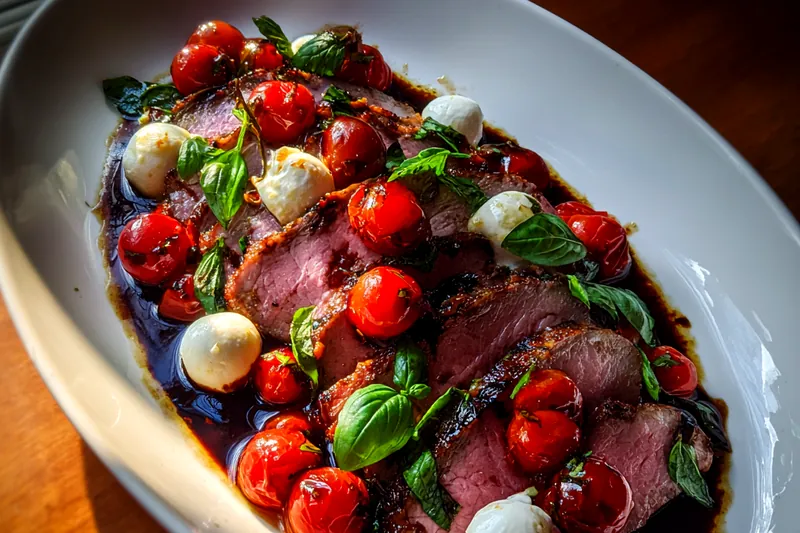 Fresh ingredients for Grilled Steak Caprese