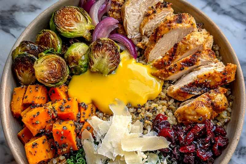 Cooking process for Harvest Veggie Grain Bowl