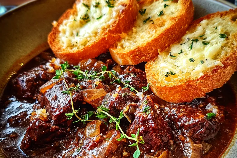 Fresh ingredients for Hearty French Onion Beef Stew
