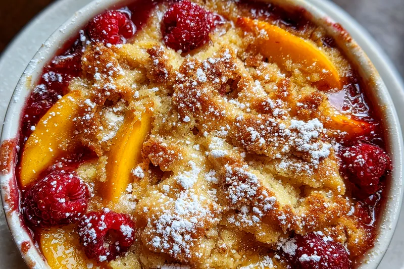 Chef Mitchell whipping cream for the Heavenly Raspberry Peach Delight, showcasing the preparation process.