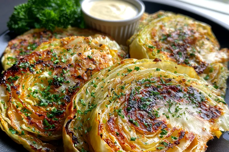 Cooking process for Herb Roasted Cabbage Steaks
