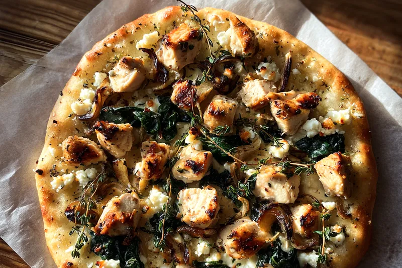 Fresh ingredients for Herbed Chicken Flatbread