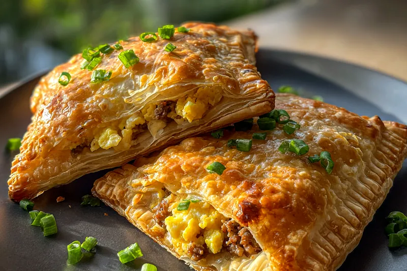 An array of fresh ingredients including flour, butter, and fruit preserves set up for making Flaky Breakfast Pastry Delights.