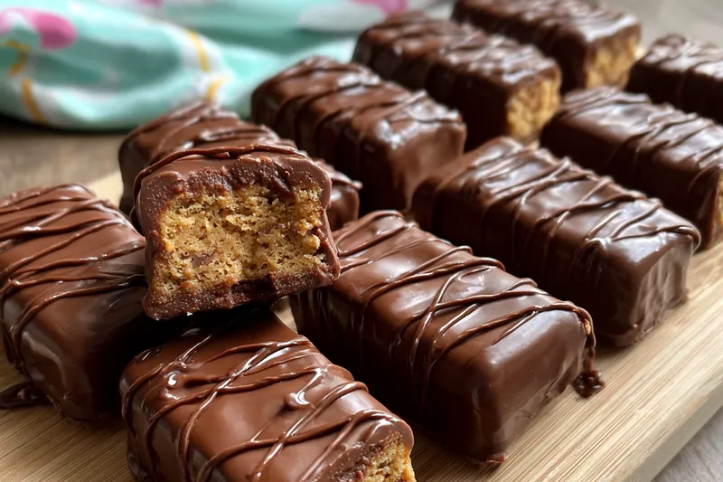 Fresh ingredients for Homemade Chocolate Caramel Bars