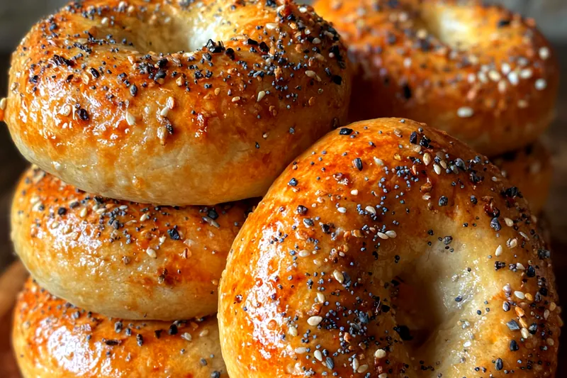 Cooking process for Homemade Seeded Bagels Delight