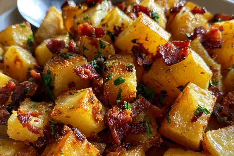 Cooking process for Honey Bacon Roasted Potatoes