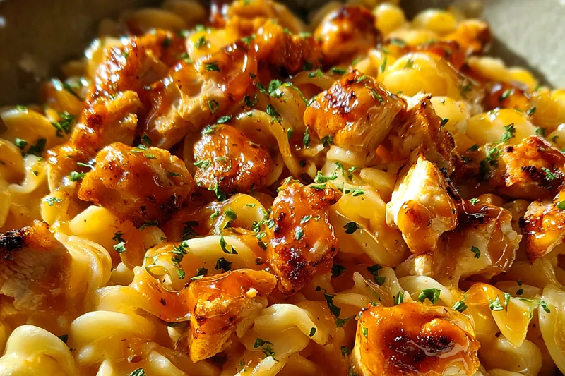 Cooking process for Honey Pepper Chicken Pasta