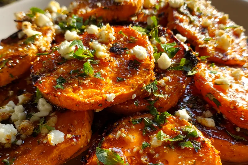 Fresh ingredients for Honey Roasted Sweet Potatoes