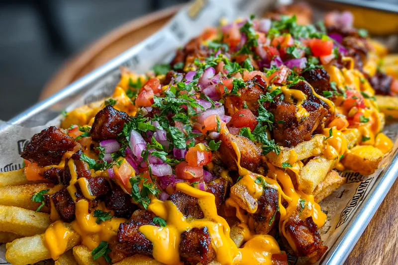 Fresh ingredients for Loaded Cheese Fries Delight